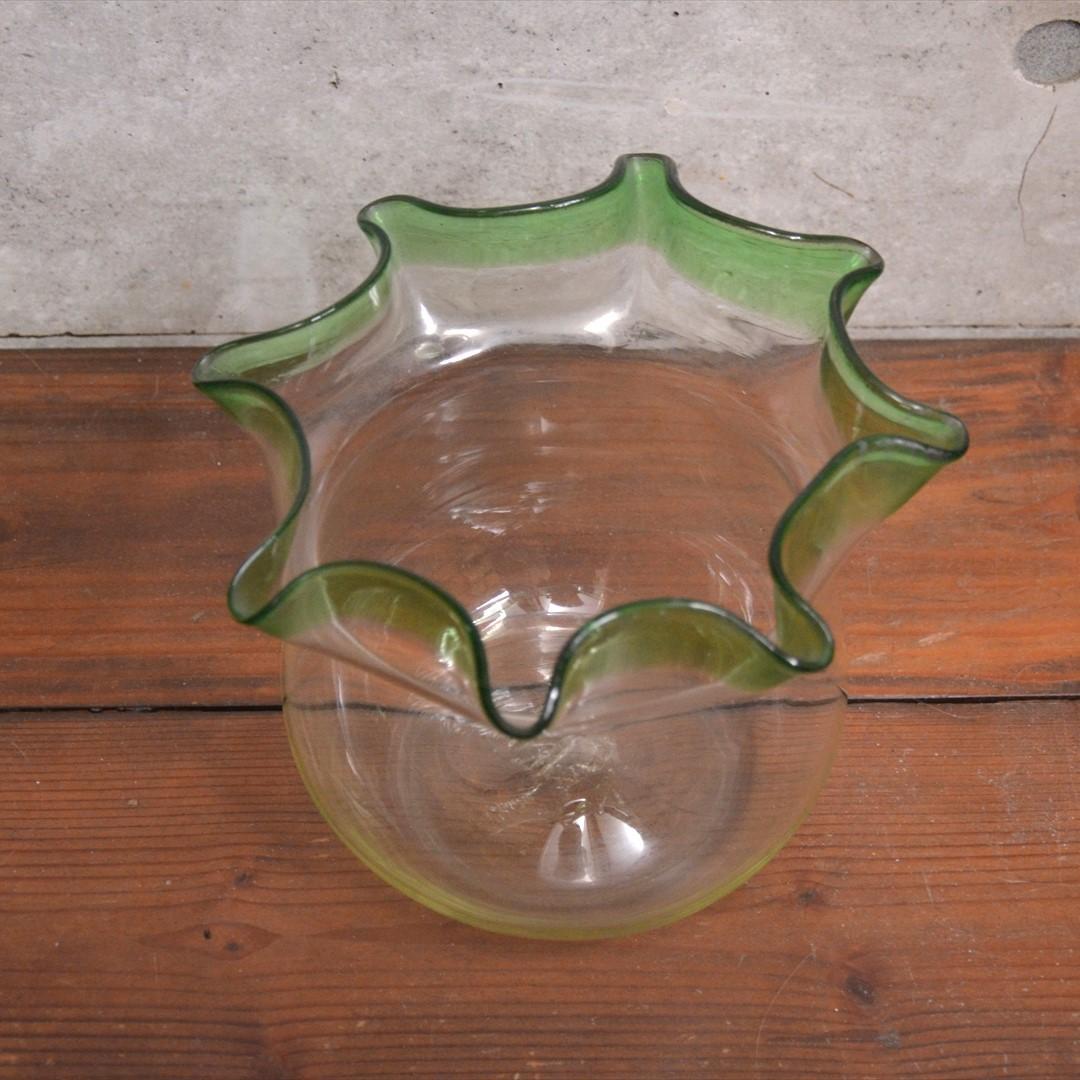 大正ガラス　金魚鉢　アンティーク　レトロ　オブジェ