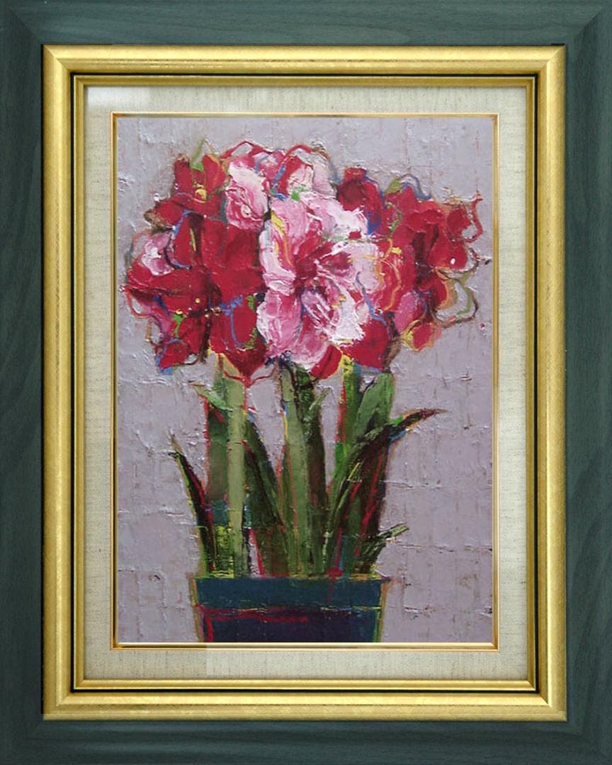 油絵 菅家令子 絵 絵画 インテリア uF6-111002 花