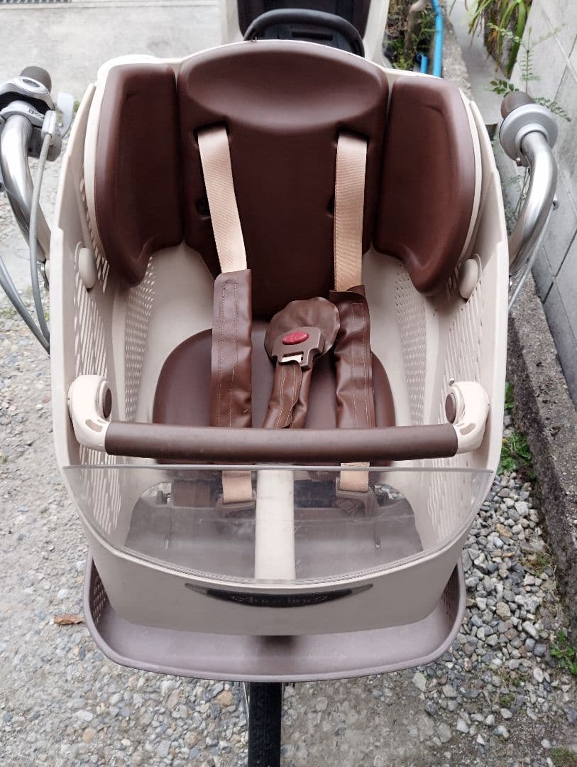 【ブリジストン】緑色シティサイクル チャイルドシート付き 子供乗せ自転車