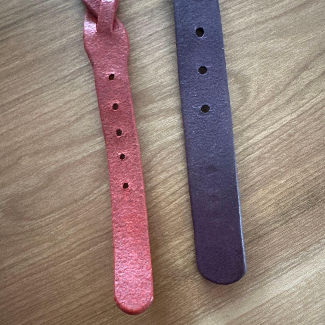 真田紐犬用リード、首輪となめし革首輪セット