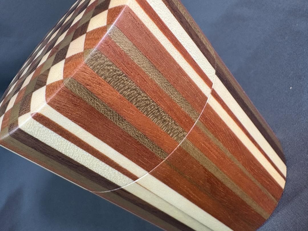 未使用品 箱根寄木細工 茶筒 木製容器 円筒形