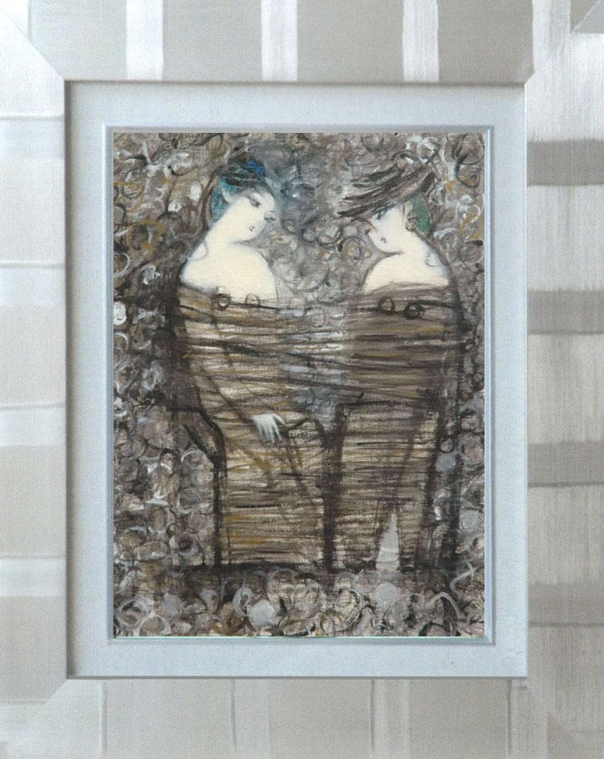 油絵 菅家令子 絵 絵画 インテリア F6-083011 人物 女性像