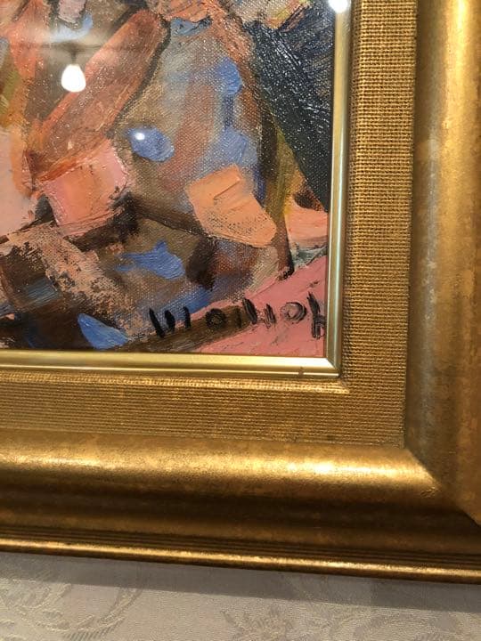 星守雄　【カフェテラスでお茶】油絵6号