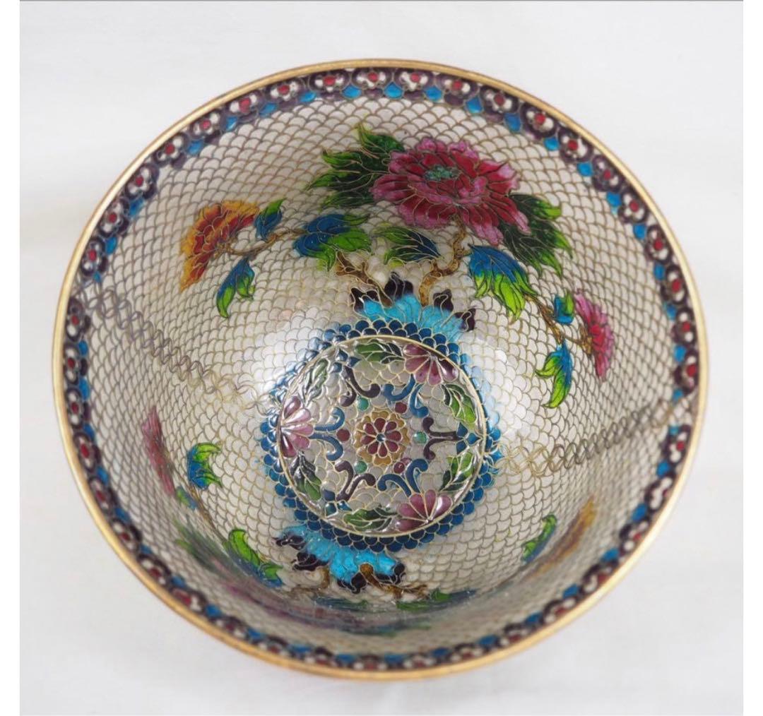 送料無料　時代物　省胎七宝蓋物　高12.5ｃｍ