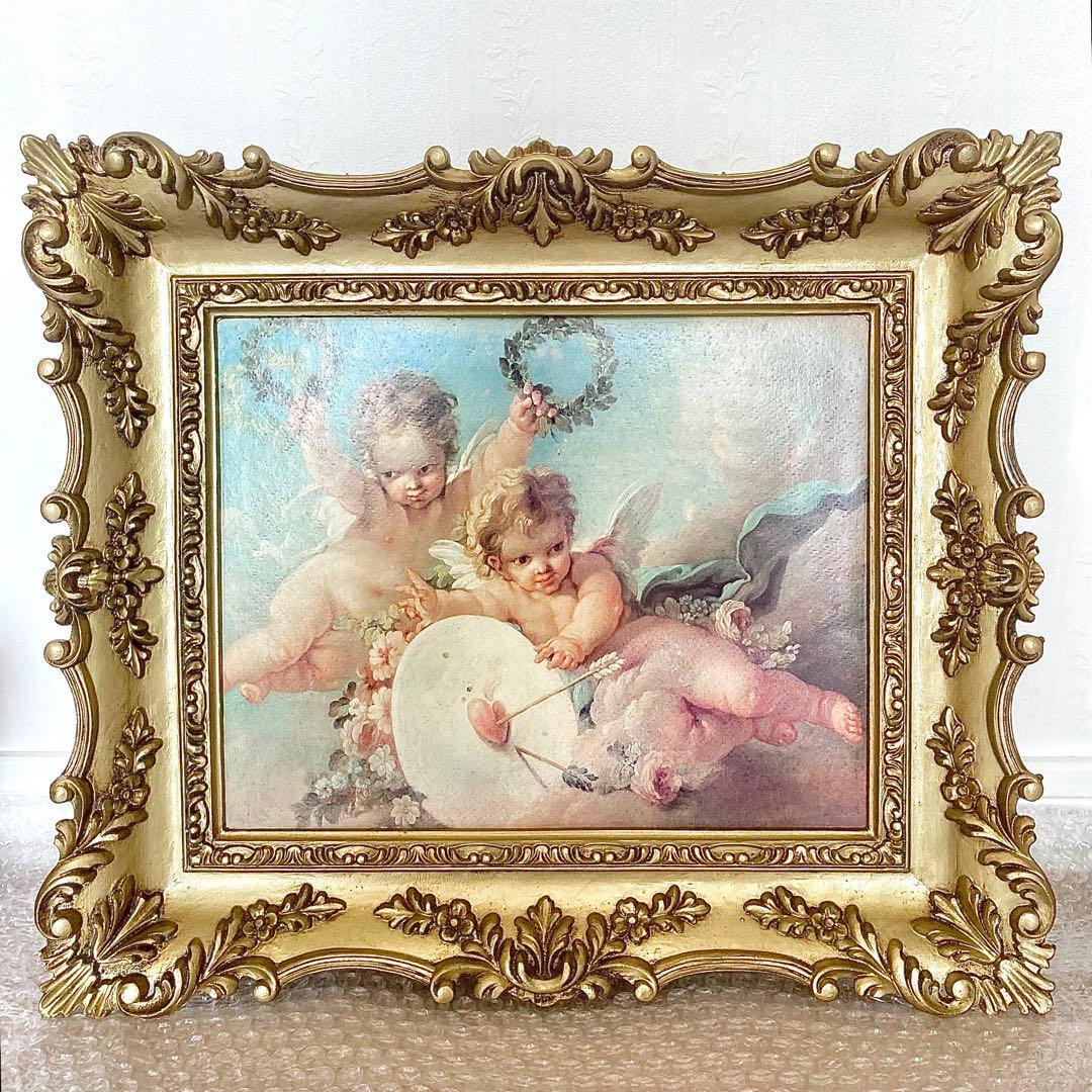 限定セール中！ ◆アンティーク 額 天使 エンジェル 絵画 アート 額縁