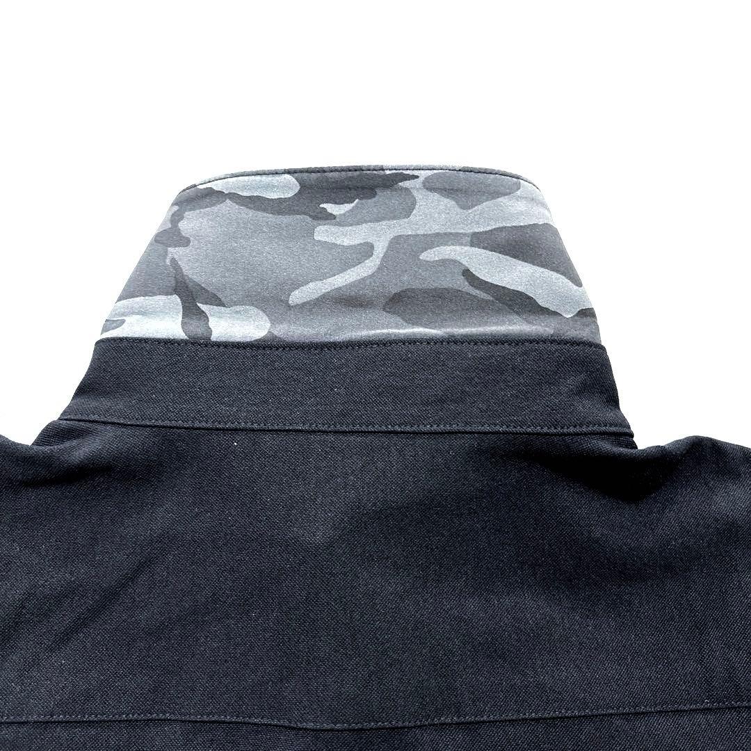 未使用品❗️TFW49 半袖ポロシャツ　ブラック　サイズ3 S程度　カモフラ襟