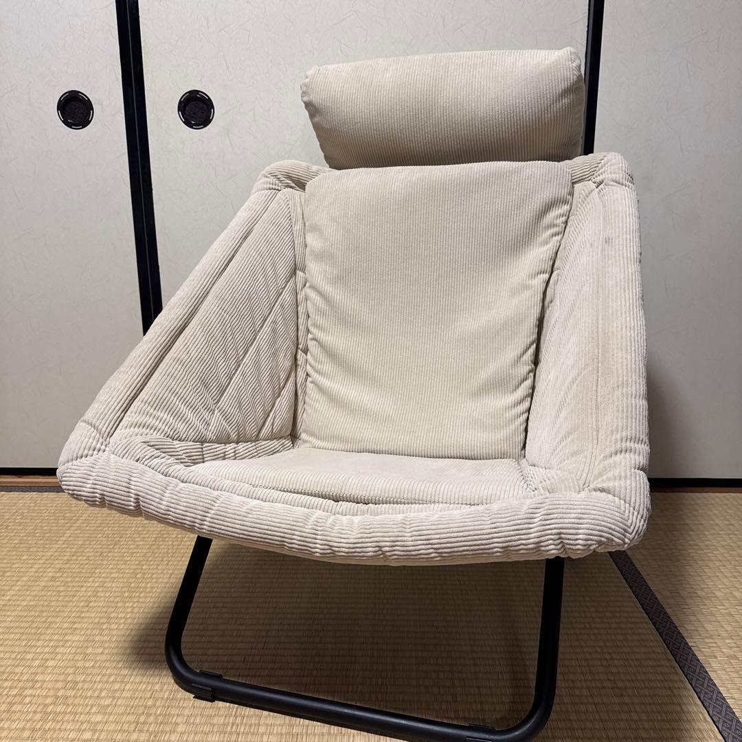 弘益 LAKA ラカ フォールディングチェア 完成品 折りたたみ ベージュ