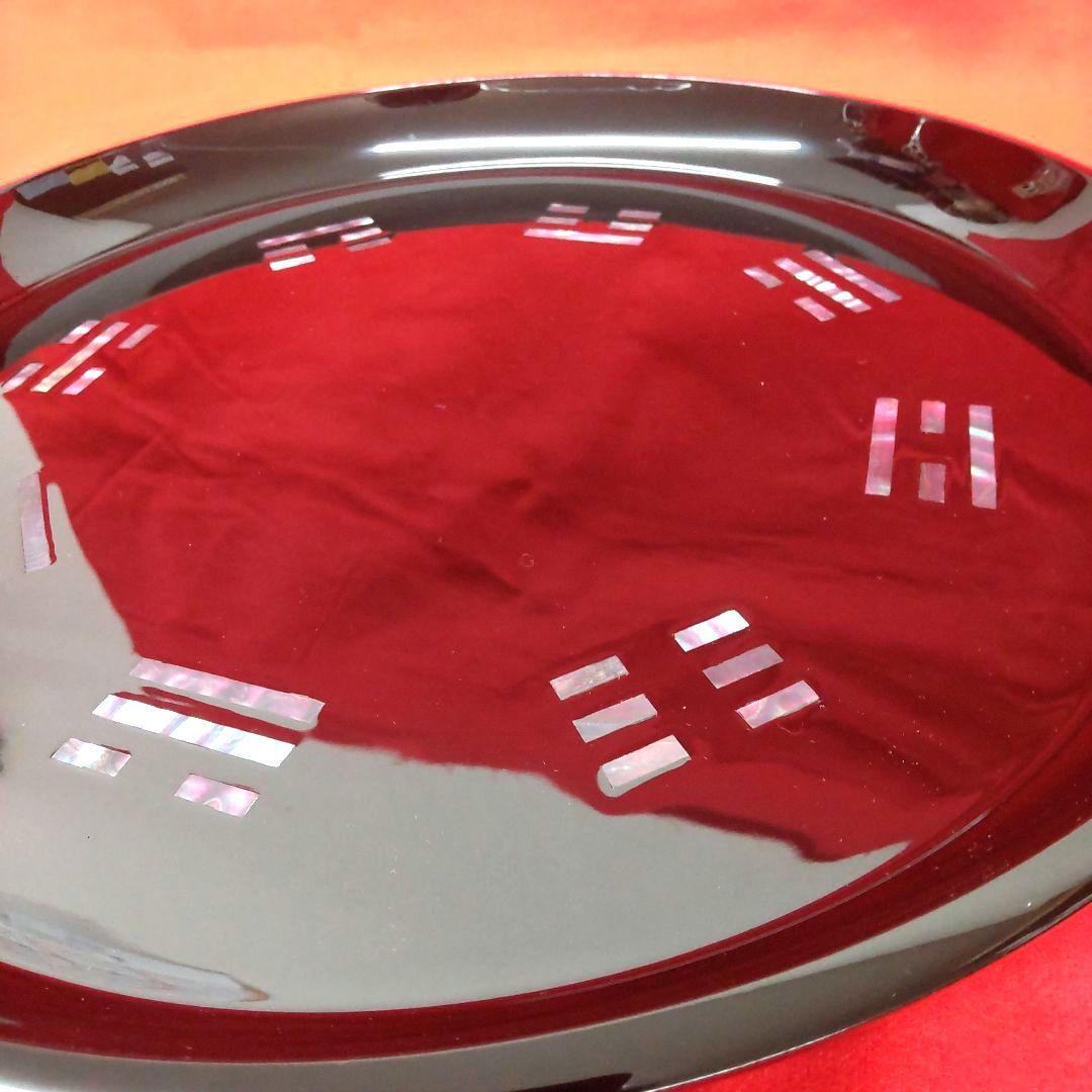 茶道具☆八卦盆（真塗螺鈿）、 大圓盆（真塗 淡々斎好 ） 2点セット