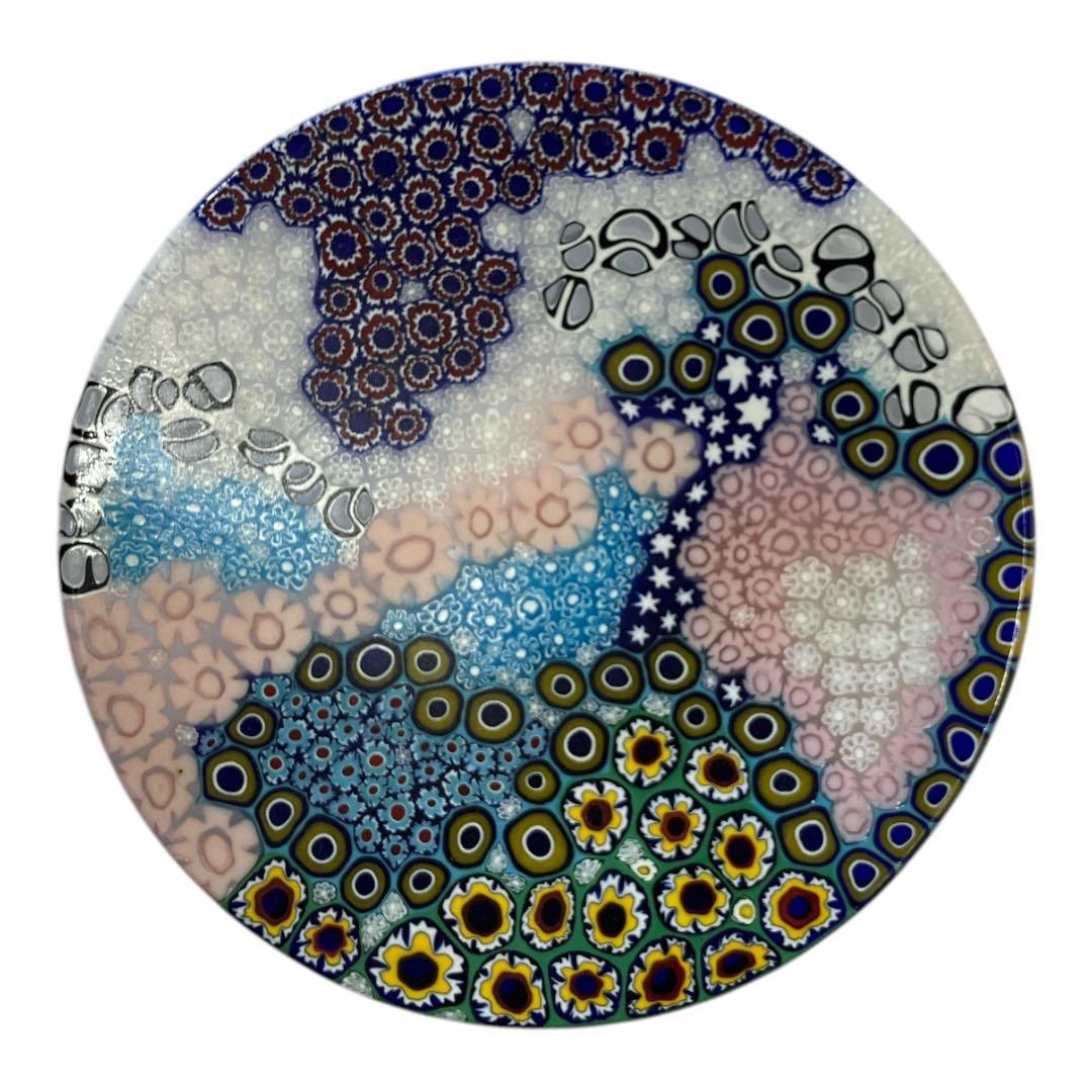 値下げ　ベネチアンガラス　ミルフィオリ　プレート　小皿