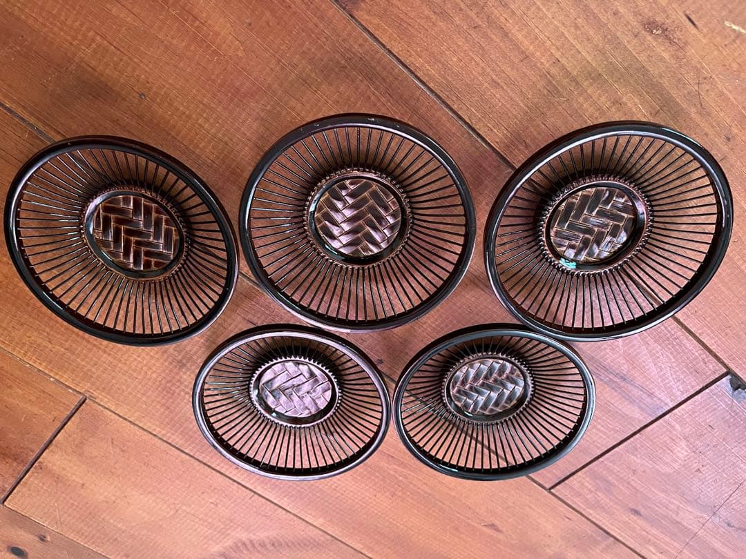 昭和レトロ　竹細工　まとめ売り　￼竹籠　茶托