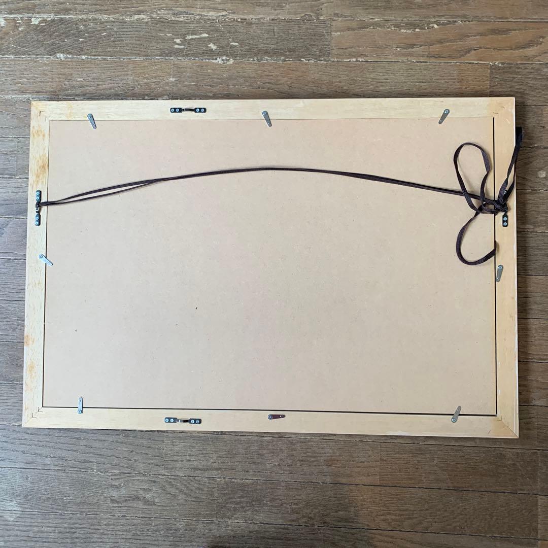 牧野千穂　版画（ジクレー） 題名 「ペンギンたちに聞いてみる」