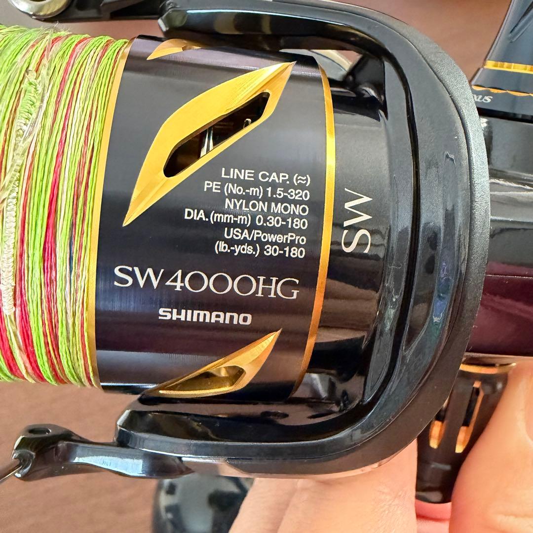 20 ステラ　SW4000HG ゴメクサスのリールスタンド付き