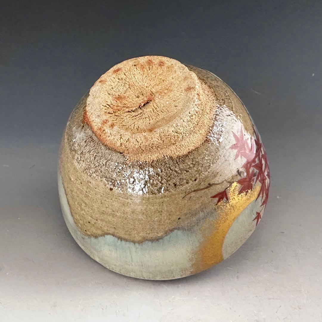 茶道具　斑唐津　月に紅葉絵　茶碗　眞清水蔵六　京焼　唐津　秋　茶会　茶箱　薄茶