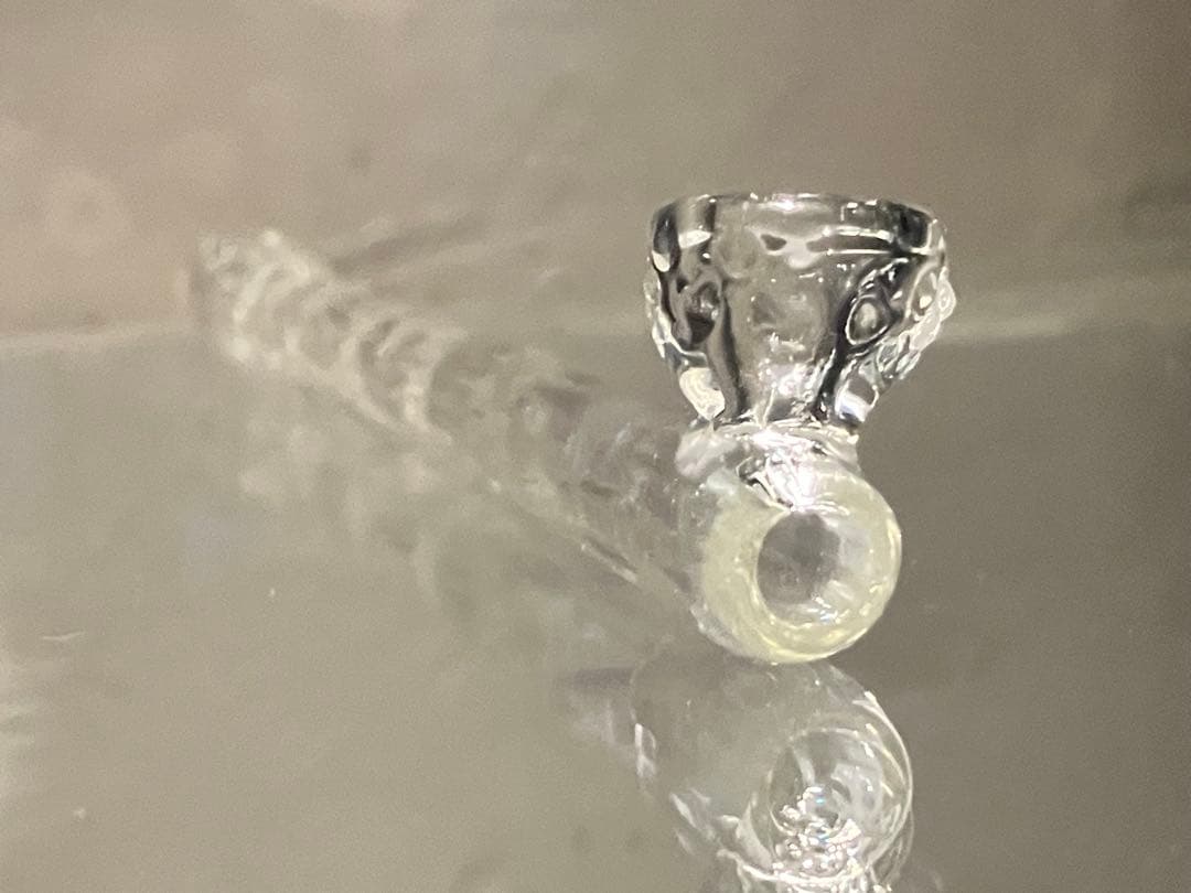 ギヤマン煙管 - 氷晶（ひょうしょう）ガラスパイプ　約16cm