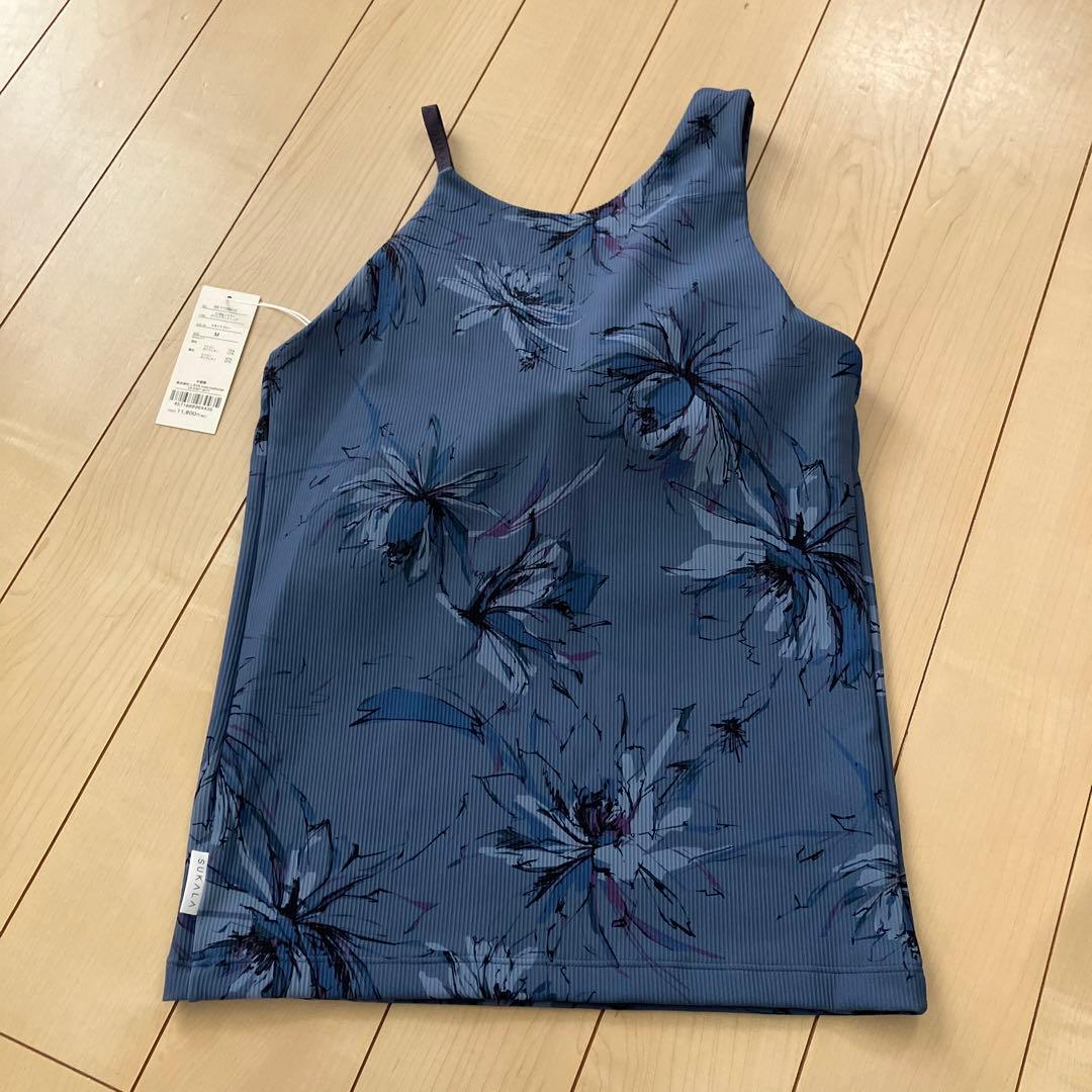 SUKALA リブBigフラワープリントタンクトップ　ヨガウェア