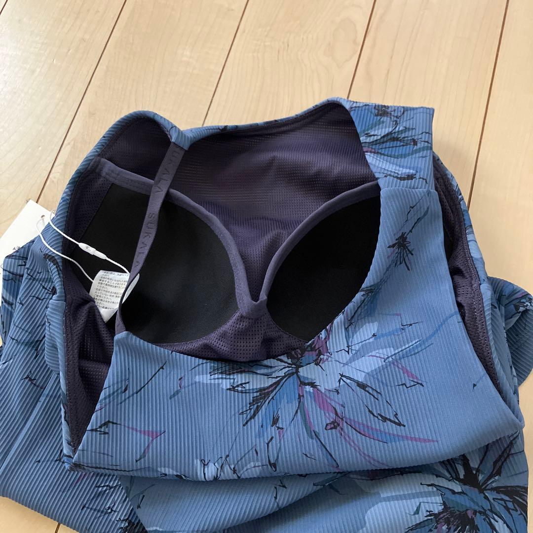 SUKALA リブBigフラワープリントタンクトップ　ヨガウェア