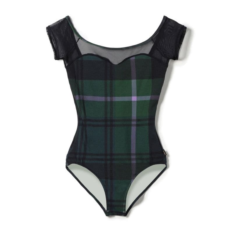 お値下げ　チャコット　チェック柄　ジョシュア エリス　フレンチスリーブレオタード