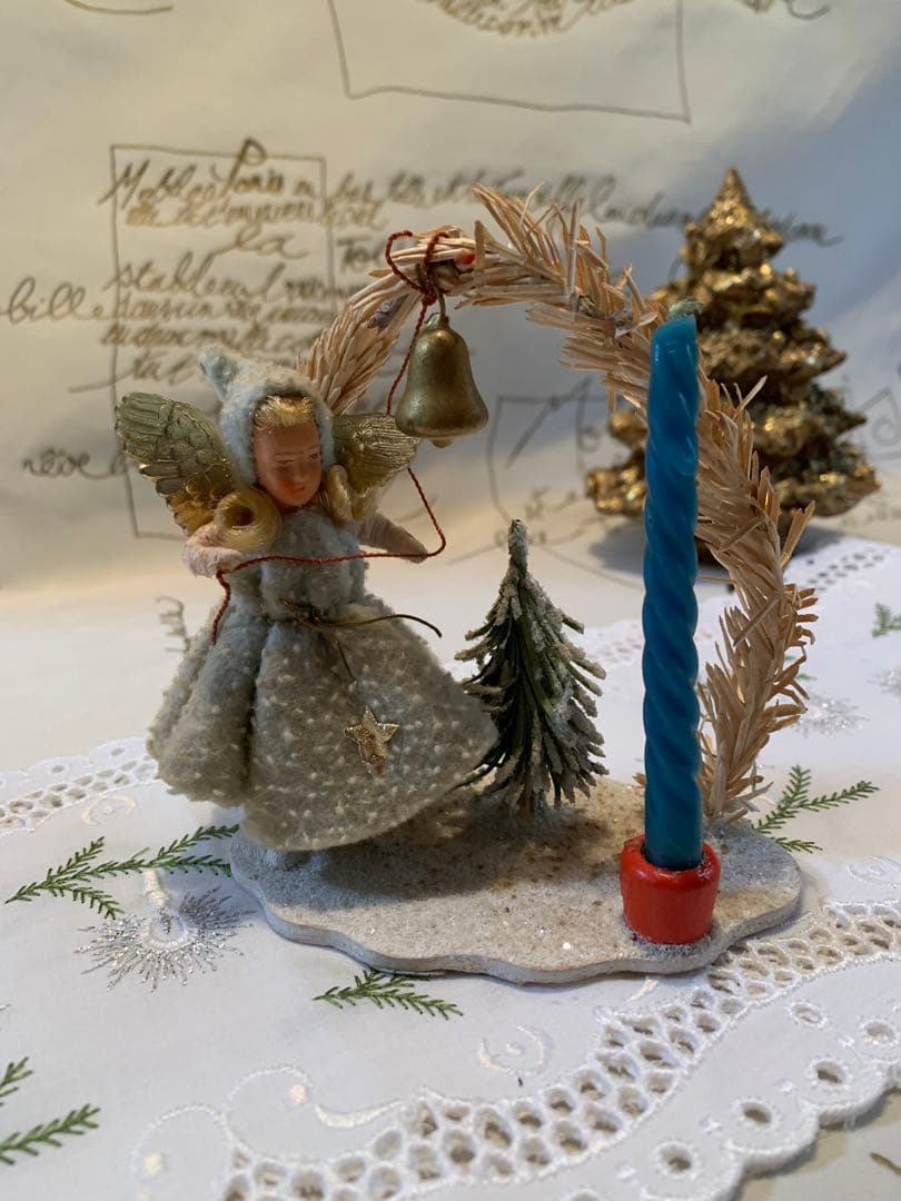 ドイツ製　アンティーク　ビクトリア時代の天使の少女のロウソク立て！雰囲気抜群！