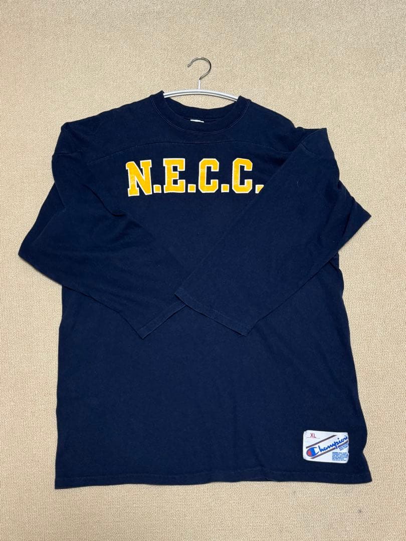 ⭐️染みタグ　フットボールtシャツ　90年代 Champion XL ネイビー