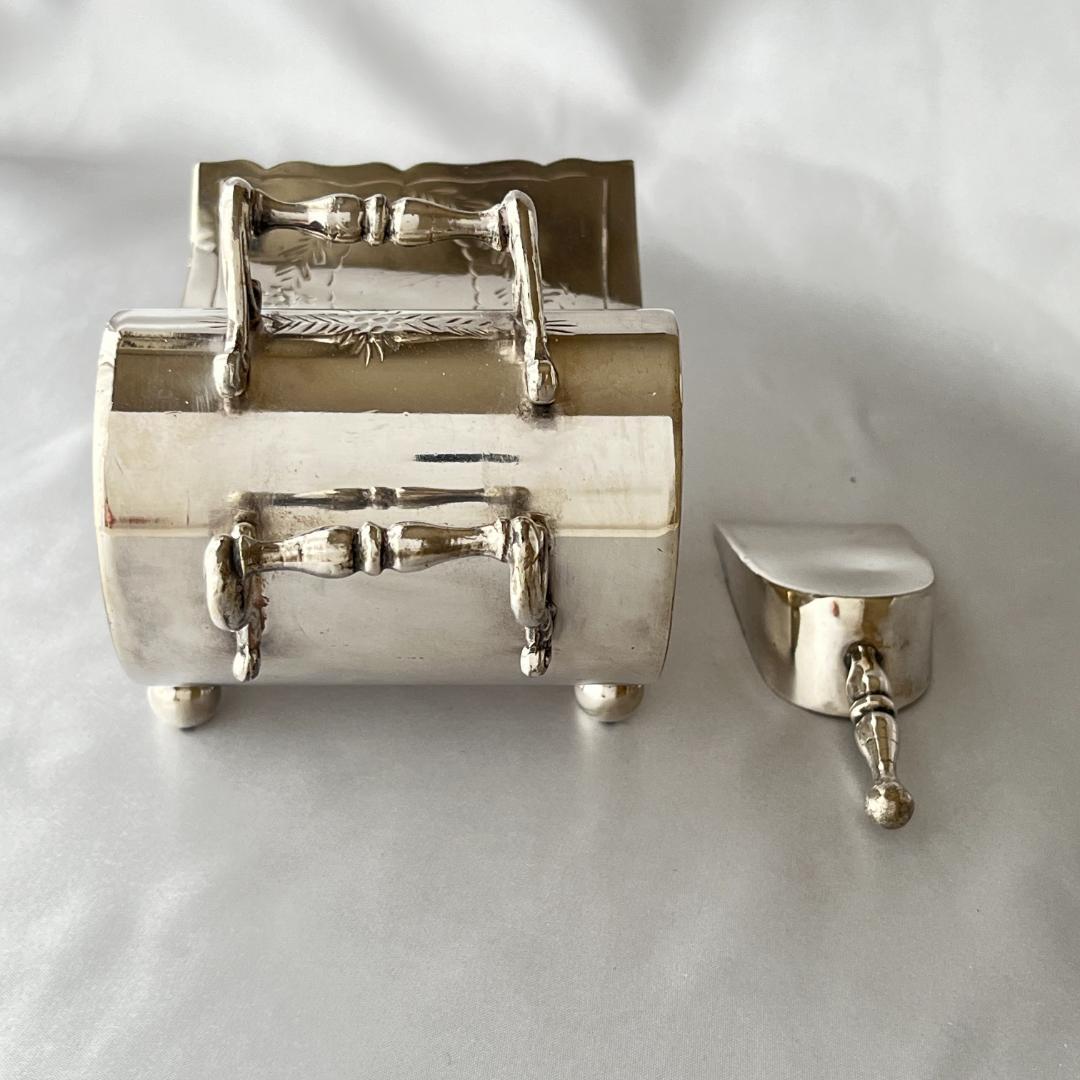 【英国】シュガーボックス / スカットル スコップ【シルバープレート】