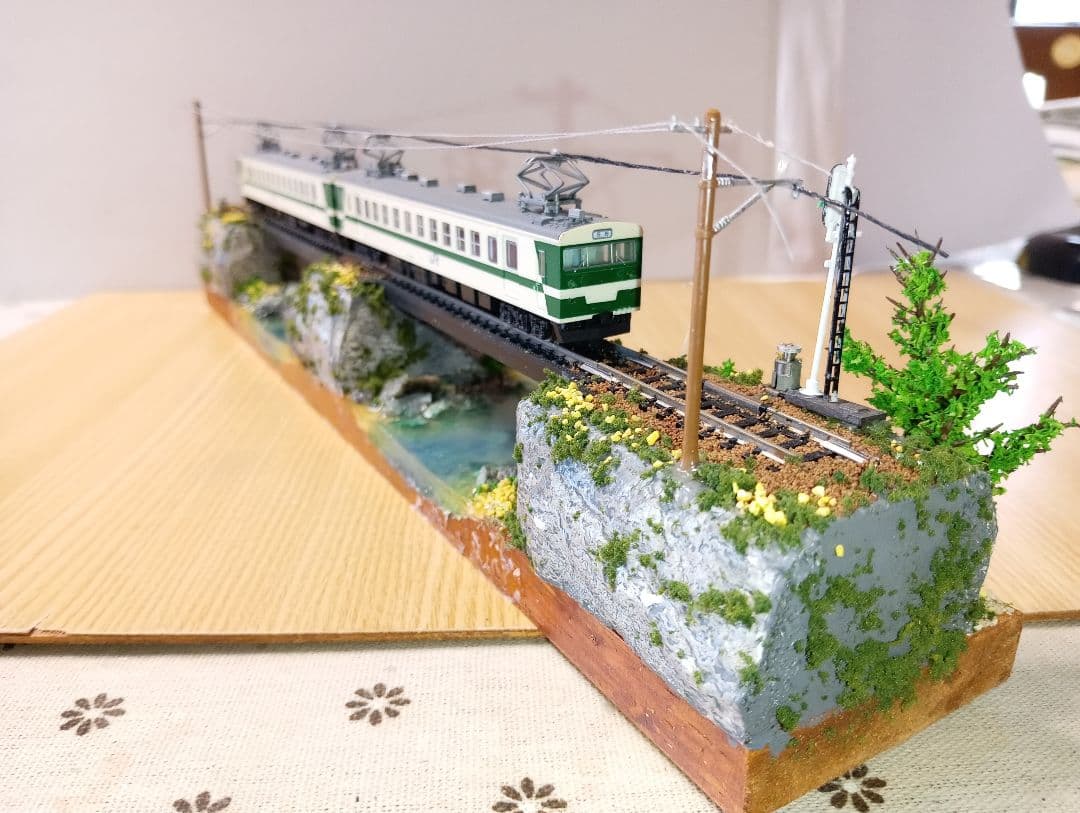 Nゲージ 鉄道模型 ジオラマ　車両付き（その6)
