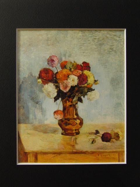 ポール・ゴーギャン、【花びん】、希少な画集画より、新品高級額・額装付