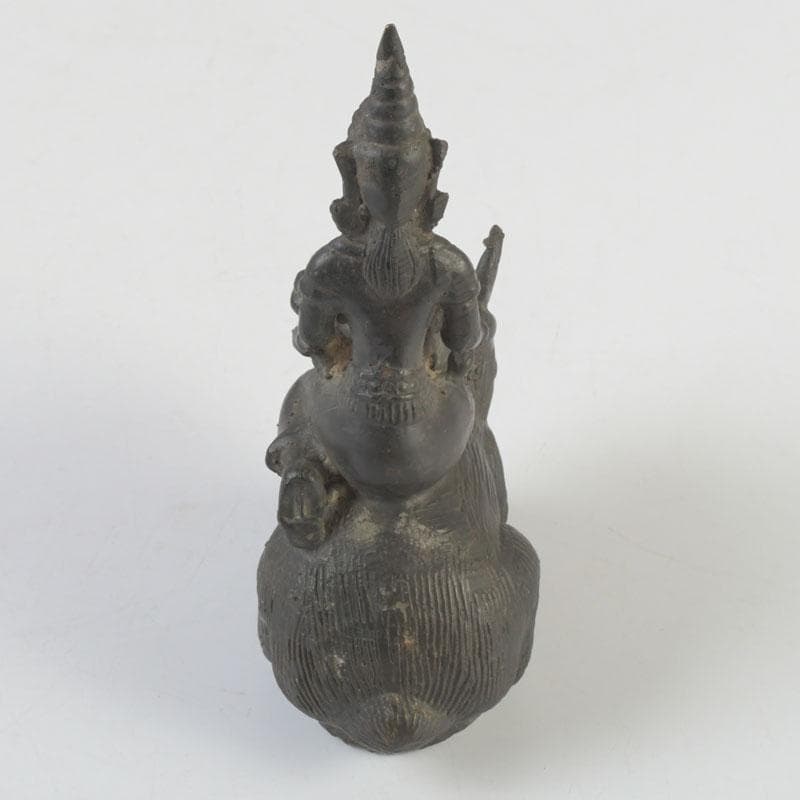 仏教美術　古銅　チベット仏　兎に観音像　仏像　置物　C　9867