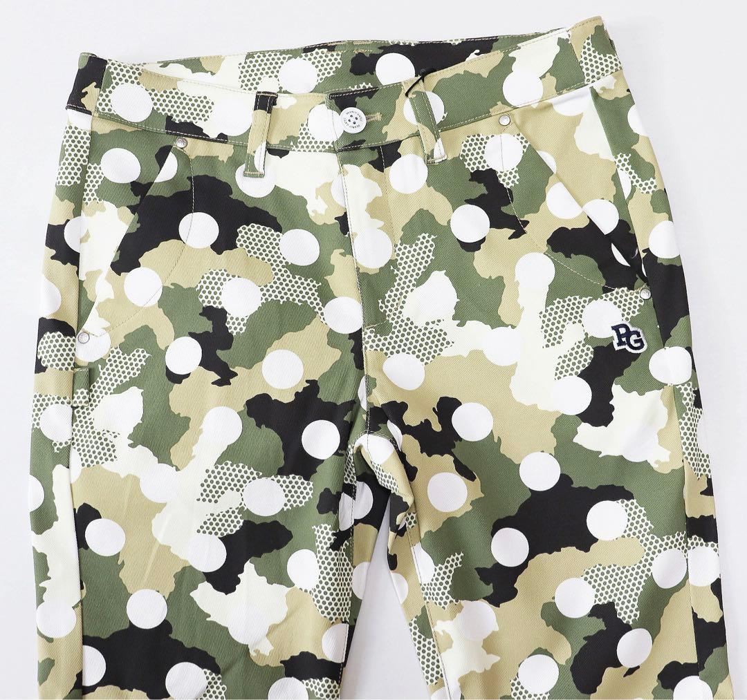 《パーリーゲイツ》新品 薄手 カモフラドット柄 ストレッチパンツ 1(W74)
