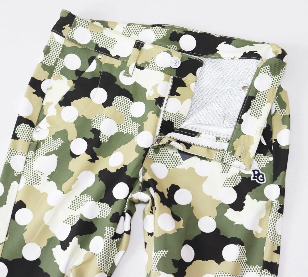 《パーリーゲイツ》新品 薄手 カモフラドット柄 ストレッチパンツ 1(W74)