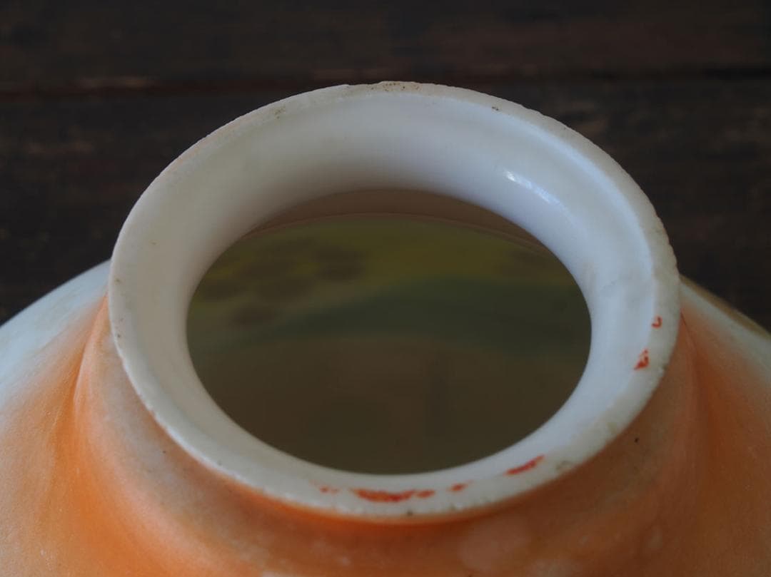 磨りガラスにブドウの模様 アール・デコ ランプシェード電笠 工藝/K399