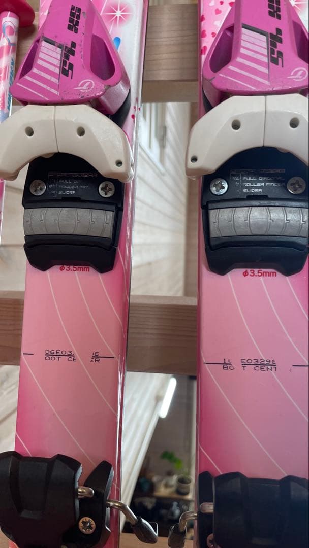 カービングスキー板106cmセットビンディングストックkazamaピンク