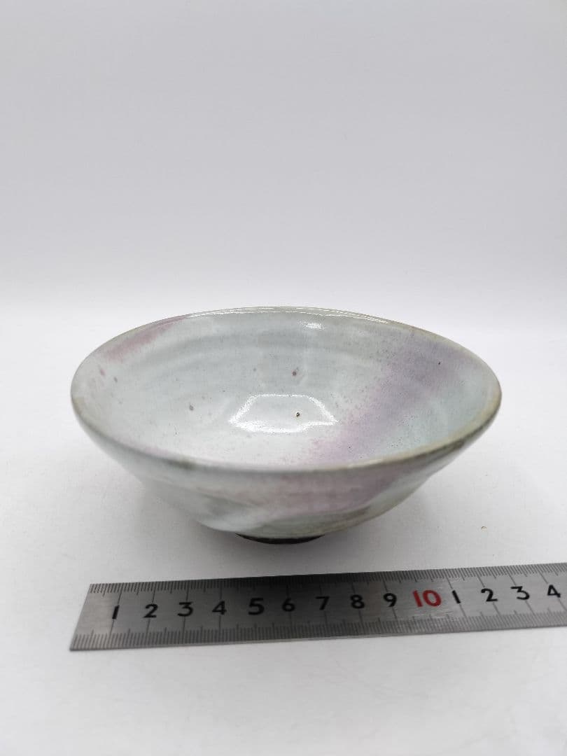 c874 数茶碗 平　萩焼 三彩 12客 清雅窯 木箱 茶道具 古物