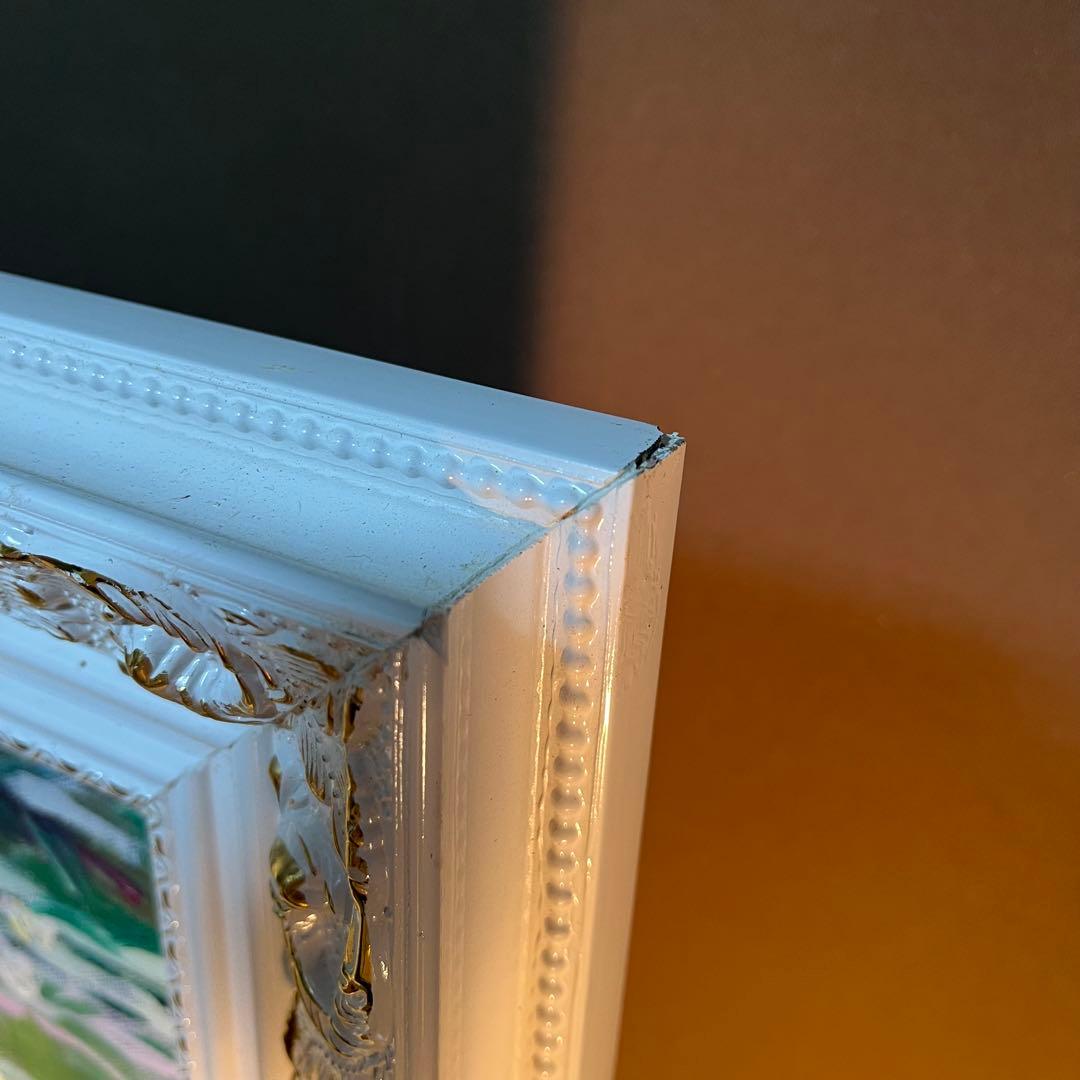 ★アウトレット★手書き油絵 モネ 睡蓮の池 日本の橋 額付 絵画 油彩画