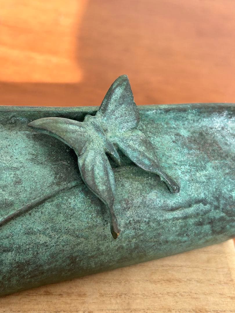 瑞峰堂　大森孝志 作　青銅 ブロンズ蝶 花瓶 花器 銅器1700g