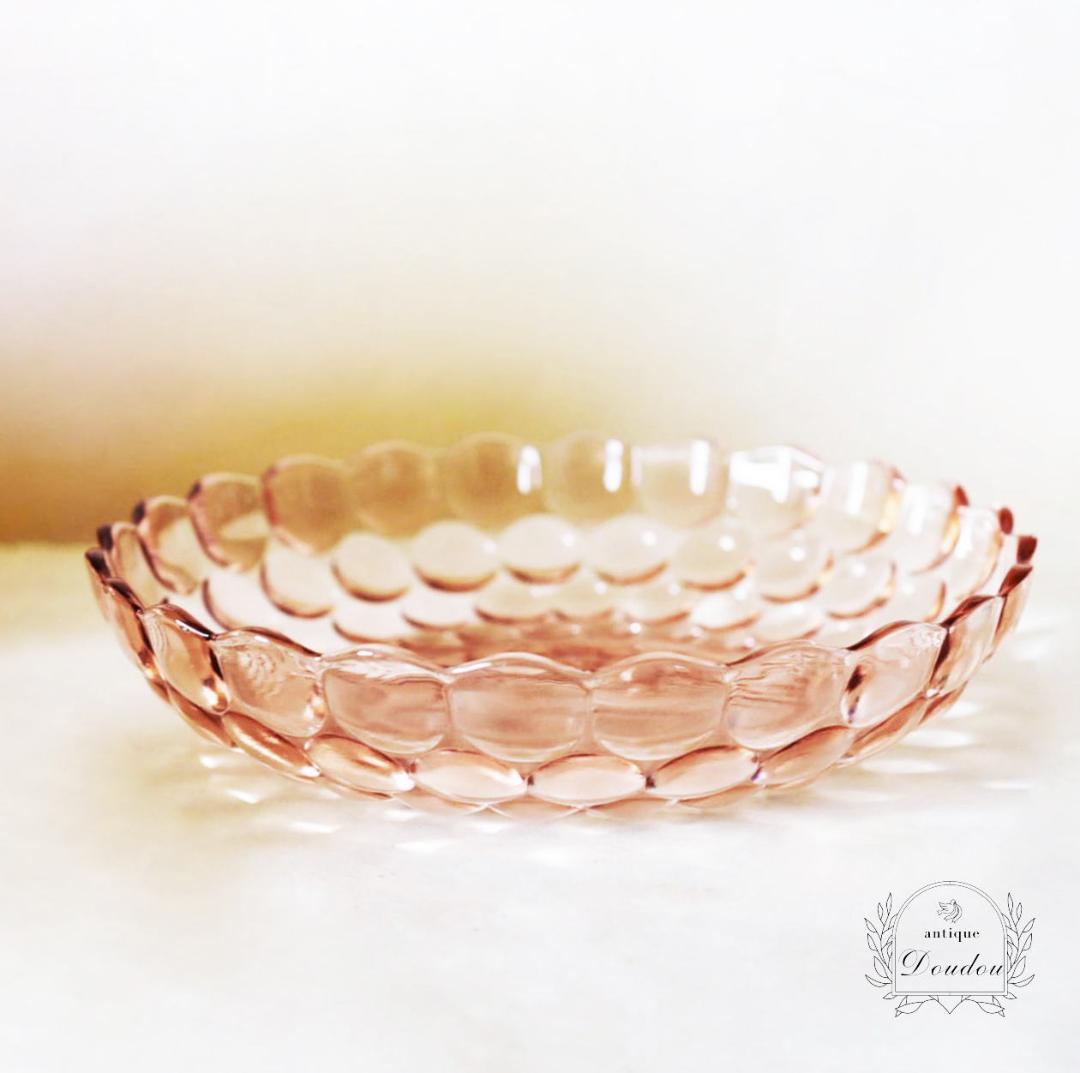 Fire King /BUBBLE　ピンク　シャロウボウル【sa745】