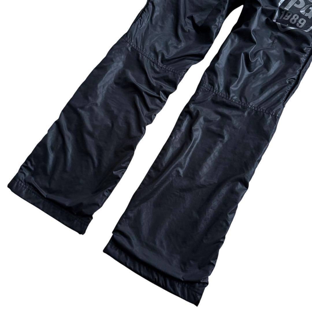 パーリーゲイツ 中綿 ナイロンパンツ ロゴ入り 5サイズ メンズL 黒 冬ゴルフ