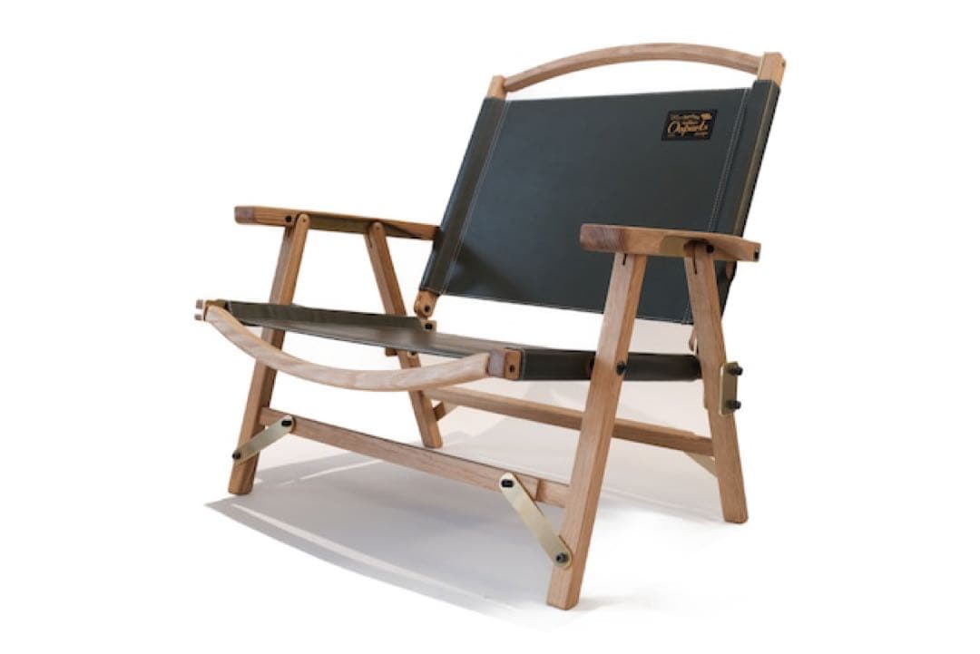 CAMP OOPARTS オーク材 チェア　座面革製　LOWTYPE