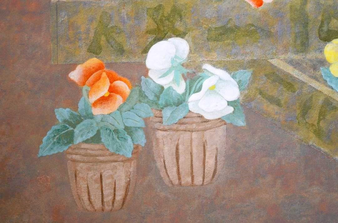 【作品名 「宝石箱」 岩絵の具 日本画 額入り】