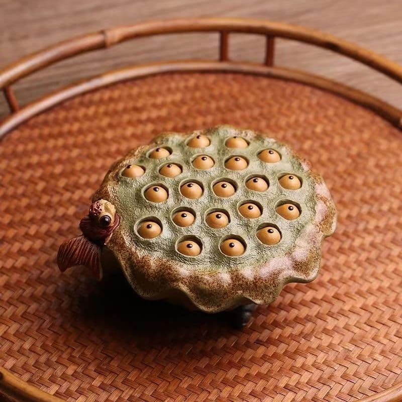 金魚莲蓬紫砂  茶道具      香道具   装飾品   工芸品 美術品 置物