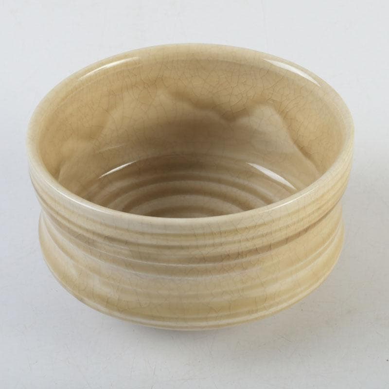 茶道具　北大路魯山人作　黄瀬戸　茶碗　共布　黒田陶々庵極め箱　V　9608