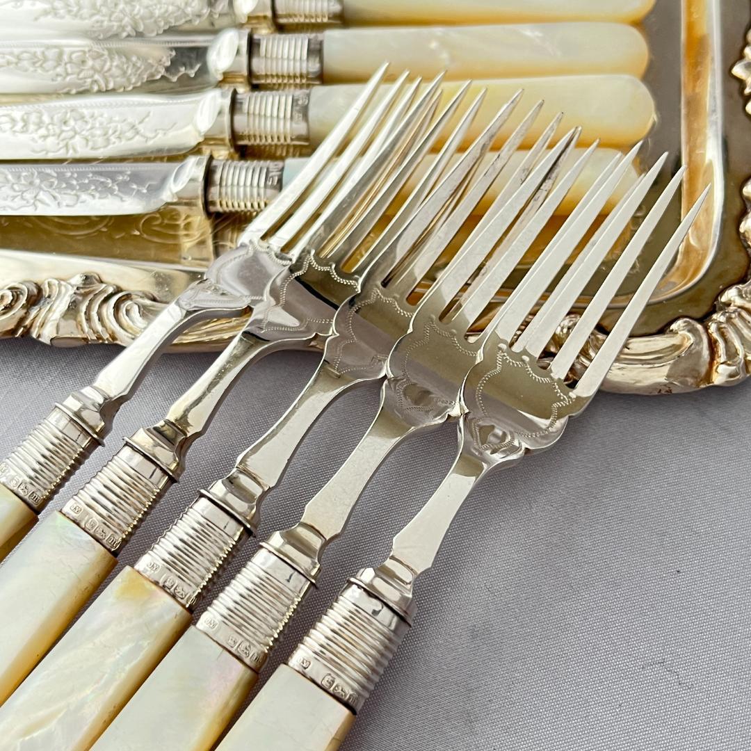 【Yates Brothers】【白蝶貝/純銀継手】パストリーセット