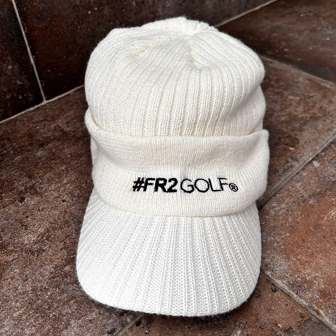 FR2GOLF ニット キャップ エフアールツーゴルフ ホワイト 刺繍