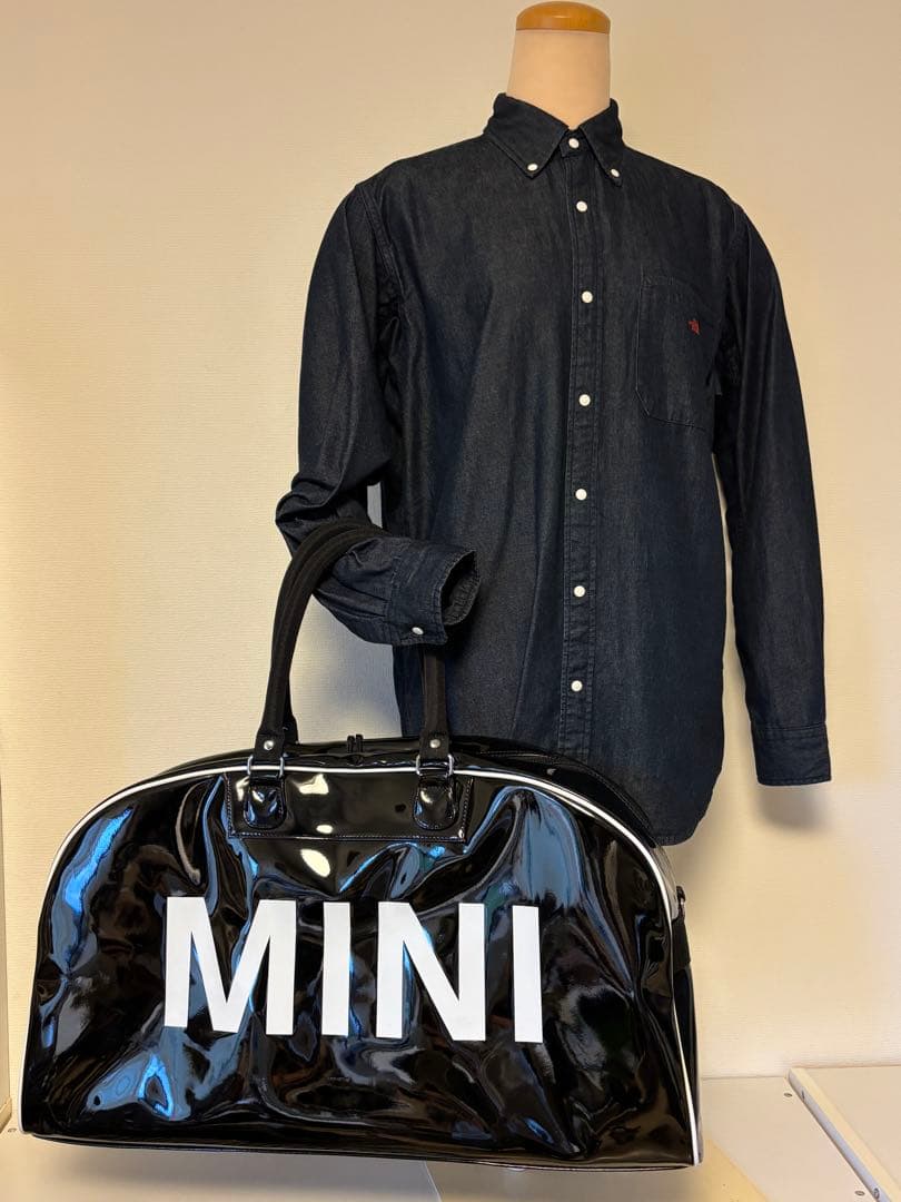 ミニクーパー/2way/ボストンバッグ/エナメル/ショルダー/ブラック/未使用