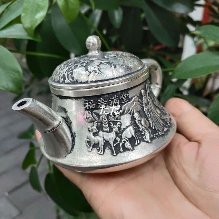 銅器 福寿満堂徳利 茶壺 茶道具 煎茶器 工芸品 置物