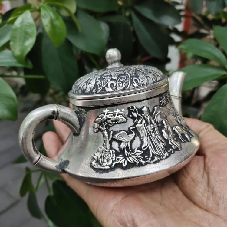 銅器 福寿満堂徳利 茶壺 茶道具 煎茶器 工芸品 置物