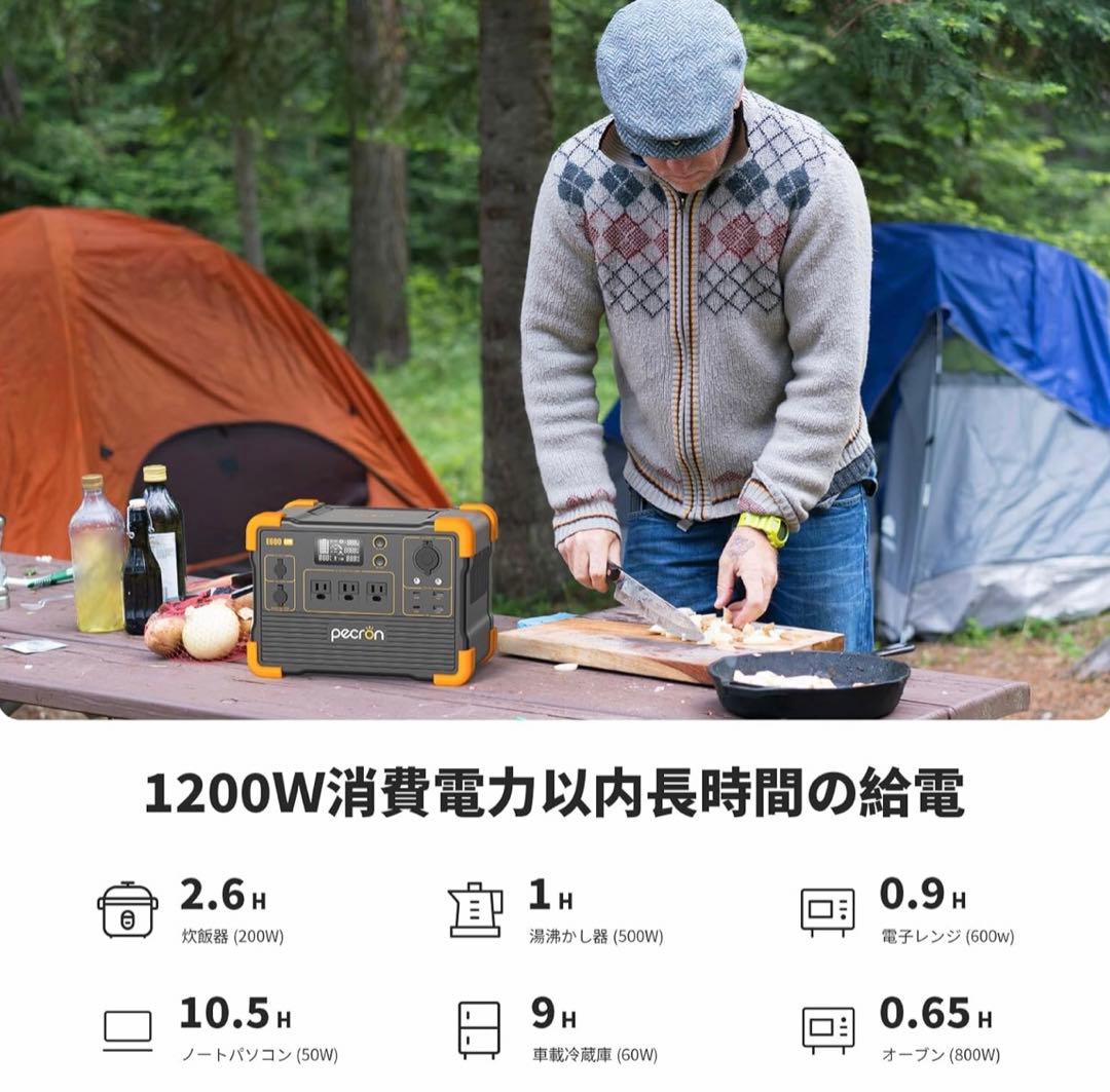 PECRON ポータブル電源 E600LFP リン酸鉄1200W / 614Wh