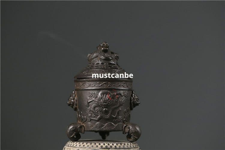 鉄器 香炉 象脚獣頭香炉 竜形盤香炉 香道具 工芸品 置物