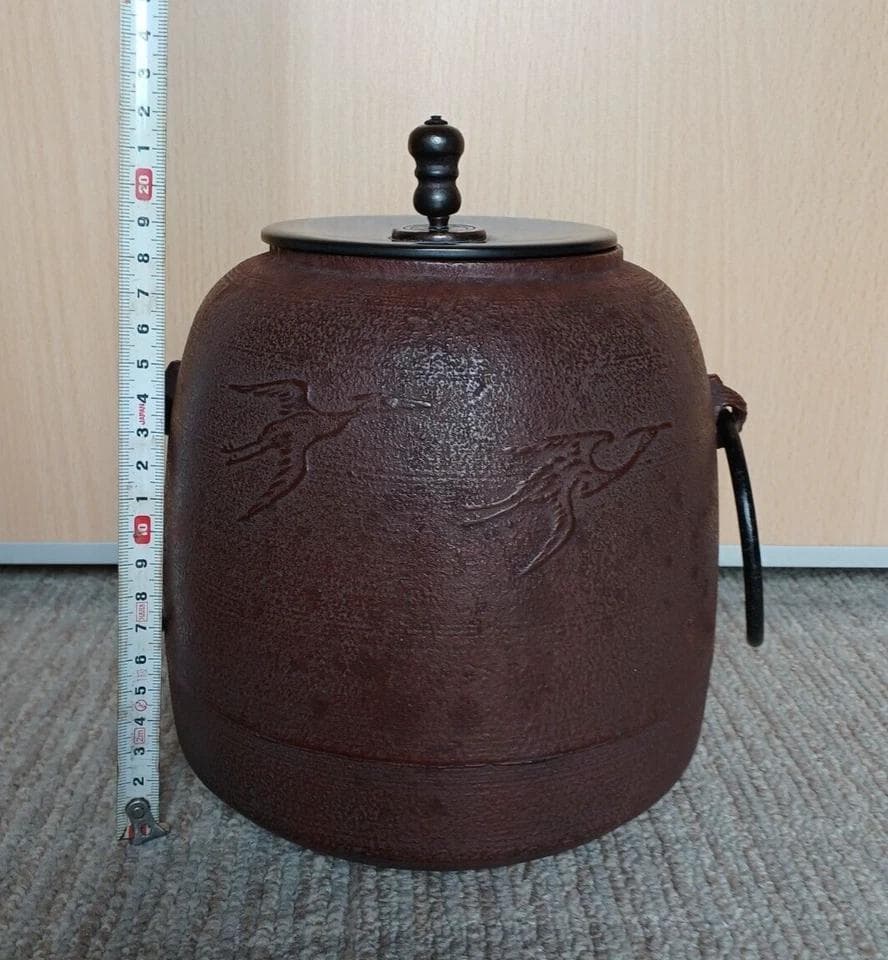 アンティーク　茶釜　鋳鉄釜　佐藤淨清 作　工芸品