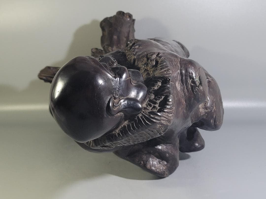 中国美術 龍眼木 彫刻 羅漢 置物 DT375