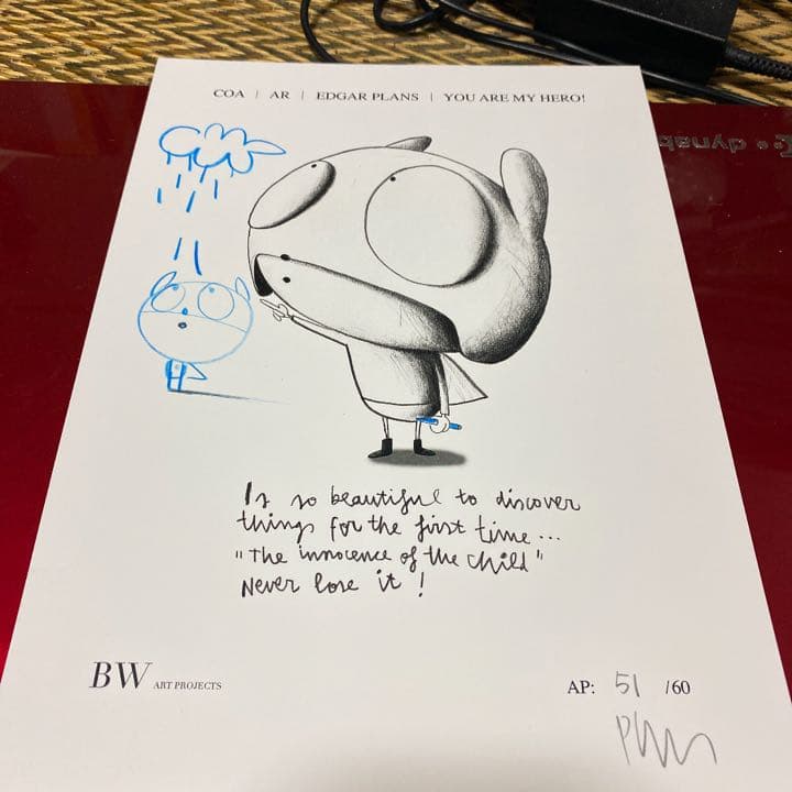 edgar plans 直筆ドローイング　エドガープランズツ　真作　希少